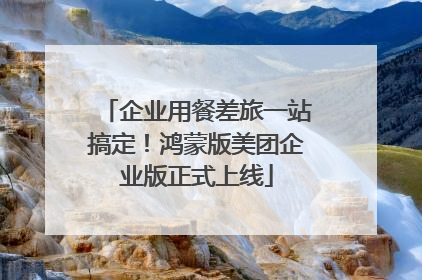企业用餐差旅一站搞定！鸿蒙版美团企业版正式上线