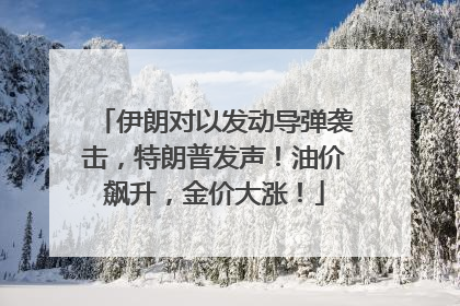 伊朗对以发动导弹袭击，特朗普发声！油价飙升，金价大涨！