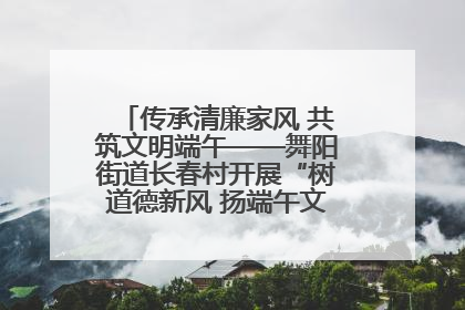 传承清廉家风 共筑文明端午——舞阳街道长春村开展“树道德新风 扬端午文化”主题活动