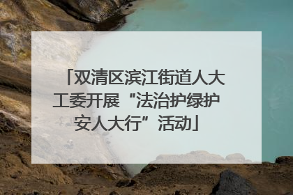 双清区滨江街道人大工委开展“法治护绿护安人大行”活动