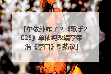 单依纯咋了？《歌手2025》单依纯改编李荣浩《李白》引热议