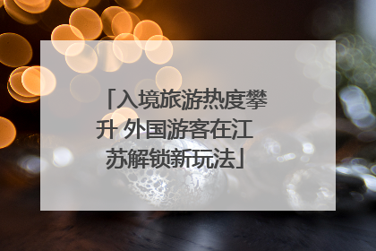 入境旅游热度攀升 外国游客在江苏解锁新玩法