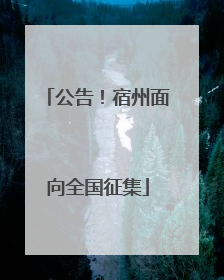 公告！宿州面向全国征集