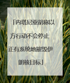 内塔尼亚胡称以方行动不会停止 正有系统地摧毁伊朗核目标