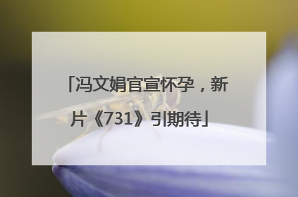 冯文娟官宣怀孕，新片《731》引期待