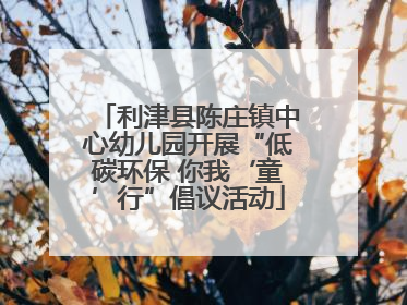 利津县陈庄镇中心幼儿园开展“低碳环保 你我‘童’行”倡议活动