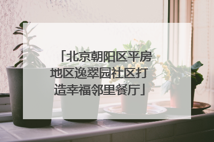 北京朝阳区平房地区逸翠园社区打造幸福邻里餐厅