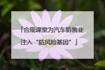合规课堂为汽车销售业注入“防风险基因”