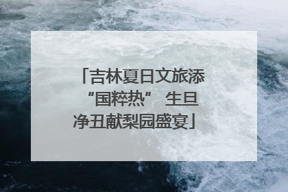 吉林夏日文旅添“国粹热” 生旦净丑献梨园盛宴