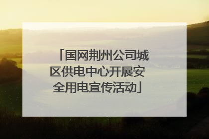 国网荆州公司城区供电中心开展安全用电宣传活动
