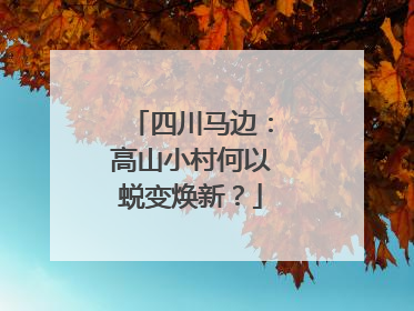 四川马边：高山小村何以蜕变焕新？
