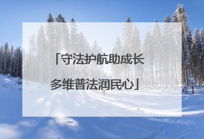 守法护航助成长 多维普法润民心