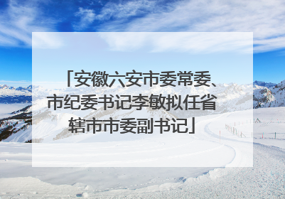 安徽六安市委常委、市纪委书记李敏拟任省辖市市委副书记