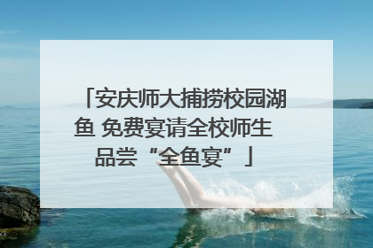 安庆师大捕捞校园湖鱼 免费宴请全校师生品尝“全鱼宴”