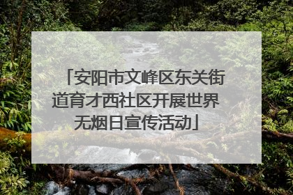 安阳市文峰区东关街道育才西社区开展世界无烟日宣传活动