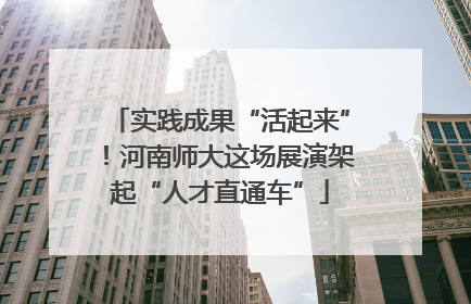 实践成果“活起来”！河南师大这场展演架起“人才直通车”