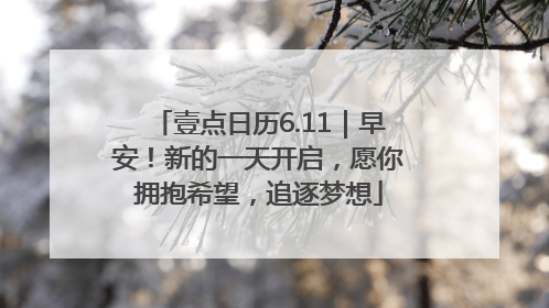 壹点日历6.11｜早安！新的一天开启，愿你拥抱希望，追逐梦想
