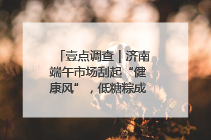 壹点调查｜济南端午市场刮起“健康风”，低糖粽成消费者“新宠”