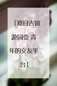 夏日古镇游园会 青年的交友平台
