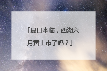 夏日来临，西湖六月黄上市了吗？