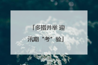多措并举 迎汛期“考”验