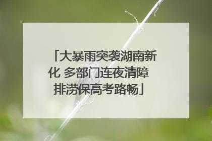 大暴雨突袭湖南新化 多部门连夜清障排涝保高考路畅