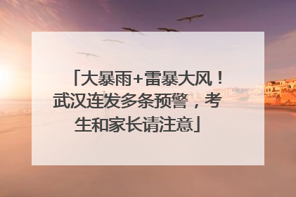 大暴雨+雷暴大风！武汉连发多条预警，考生和家长请注意