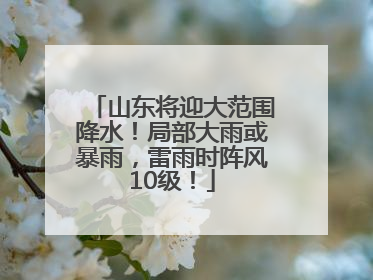 山东将迎大范围降水！局部大雨或暴雨，雷雨时阵风10级！