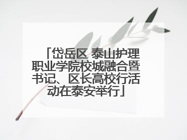 岱岳区 泰山护理职业学院校城融合暨书记、区长高校行活动在泰安举行
