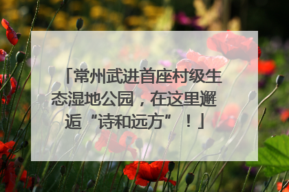 常州武进首座村级生态湿地公园，在这里邂逅“诗和远方”！