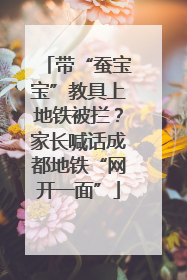 带“蚕宝宝”教具上地铁被拦？家长喊话成都地铁“网开一面”
