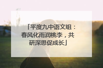 平度九中语文组：春风化雨润桃李，共研深思促成长