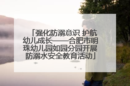 强化防溺意识 护航幼儿成长——合肥市明珠幼儿园如园分园开展防溺水安全教育活动