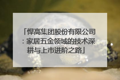 悍高集团股份有限公司：家居五金领域的技术深耕与上市进阶之路