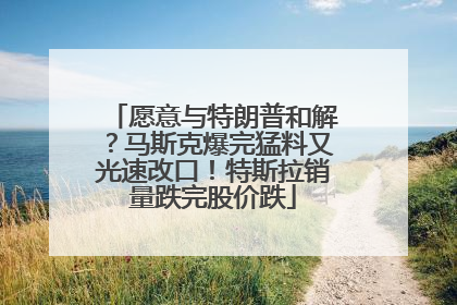 愿意与特朗普和解？马斯克爆完猛料又光速改口！特斯拉销量跌完股价跌
