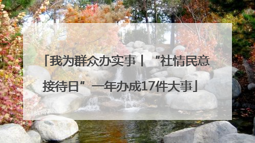 我为群众办实事丨“社情民意接待日”一年办成17件大事
