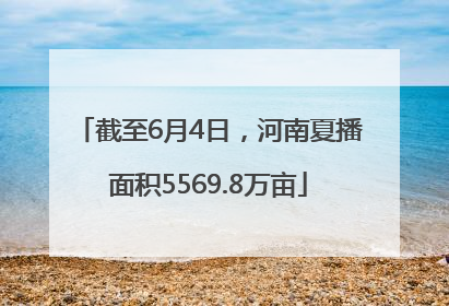 截至6月4日，河南夏播面积5569.8万亩