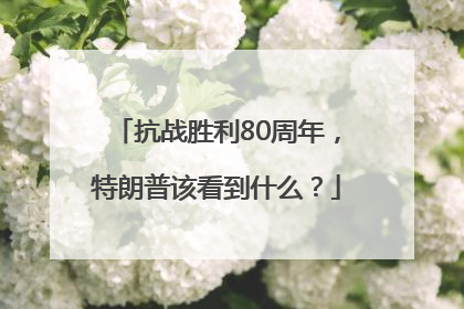 抗战胜利80周年，特朗普该看到什么？