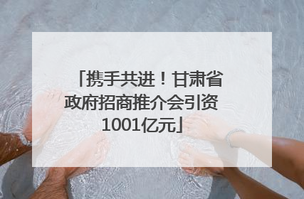 携手共进！甘肃省政府招商推介会引资1001亿元