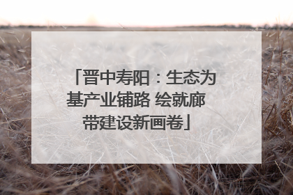 晋中寿阳：生态为基产业铺路 绘就廊带建设新画卷