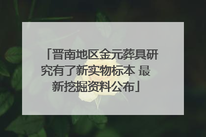 晋南地区金元葬具研究有了新实物标本 最新挖掘资料公布