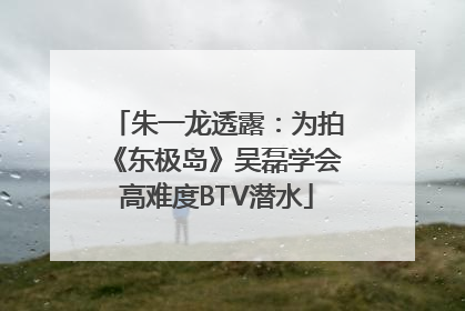 朱一龙透露：为拍《东极岛》吴磊学会高难度BTV潜水