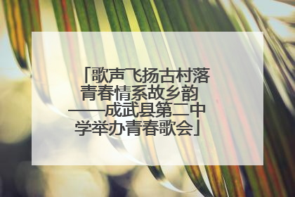 歌声飞扬古村落 青春情系故乡韵——成武县第二中学举办青春歌会