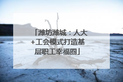 潍坊潍城：人大+工会模式打造基层职工幸福圈