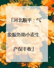 河北顺平：气象服务助小麦生产保丰收