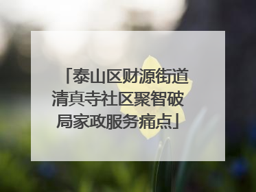 泰山区财源街道清真寺社区聚智破局家政服务痛点