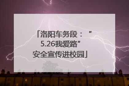 洛阳车务段：“5.26我爱路”安全宣传进校园