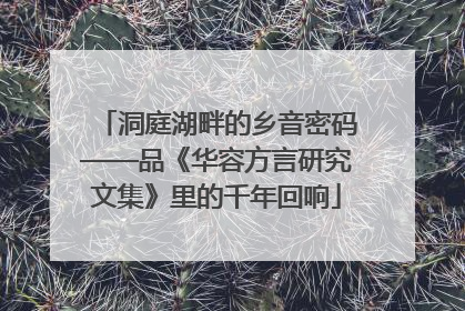 洞庭湖畔的乡音密码——品《华容方言研究文集》里的千年回响