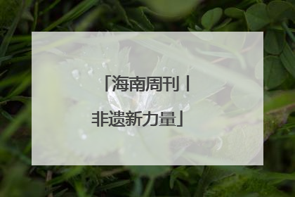 海南周刊丨非遗新力量
