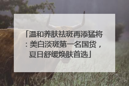 温和养肤祛斑再添猛将：美白淡斑第一名国货，夏日舒缓焕肤首选